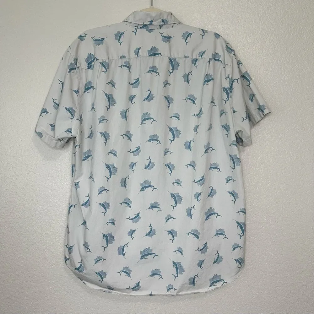 J. Crew Sword Fish Pattern Button Down Men’s Shirt